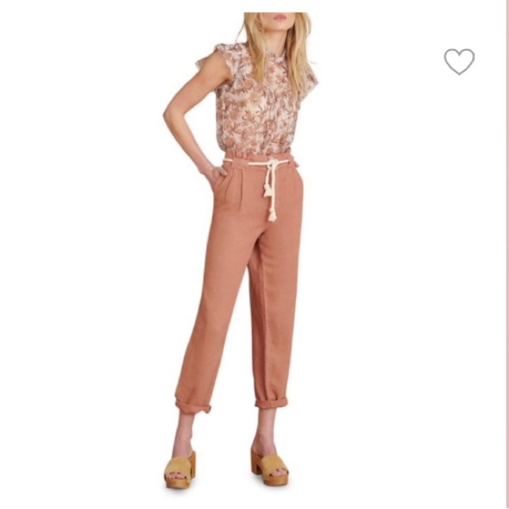 NWT VERONICA BEARD Karter Pleated Linen blend Pants - Picture 13 of 13